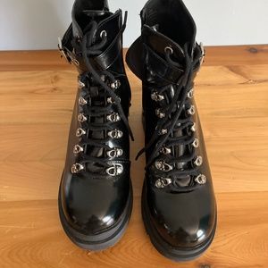 Black combat boots